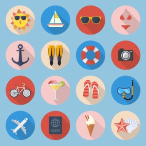 Graphic of flat summer icons